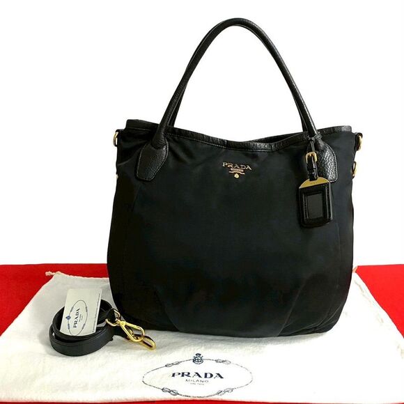 Prada Nylon Leather 2way Bag - Picture 1 of 6